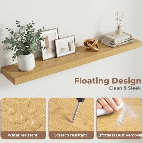 48 Inch Floating Shelves for Wall, Oak Finish - Image 4