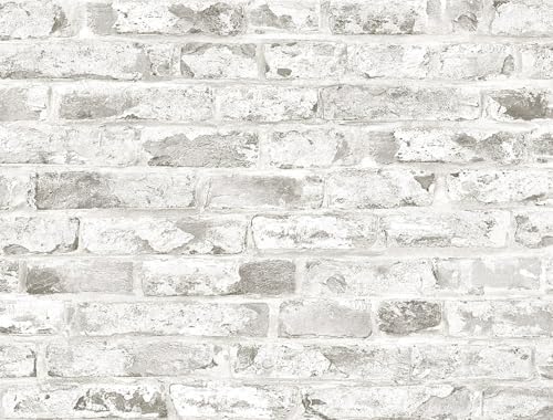 NextWall Harry & Grace Faux Rustic Brick Vinyl Peel and Stick Natural Wall by NextWall