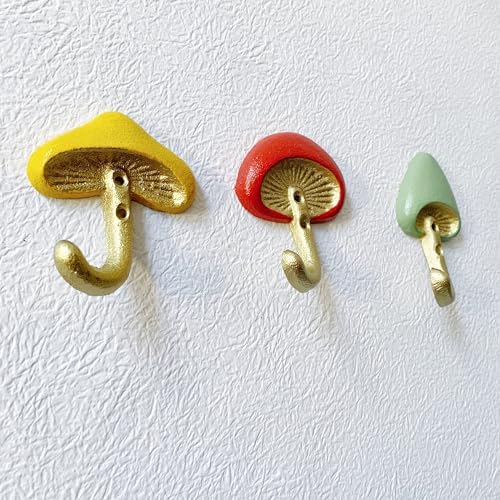 Rustic Mushroom-Shaped Decorative Wall Hook Rack Hangers - Image 5