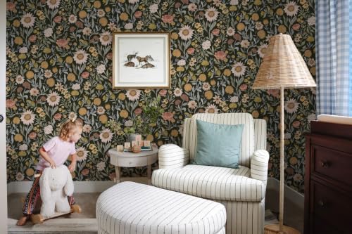 Dimoon Vintage Peel and Stick Wallpaper Boho Dark Floral Contact Paper - Image 6