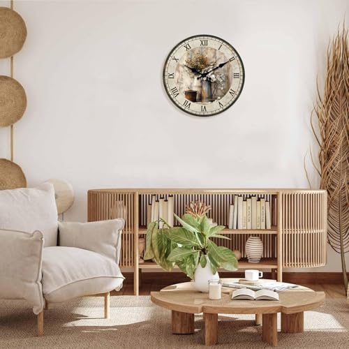 Country Floral Wall Clock 16 Inch Big Farmhouse Decor - Image 3