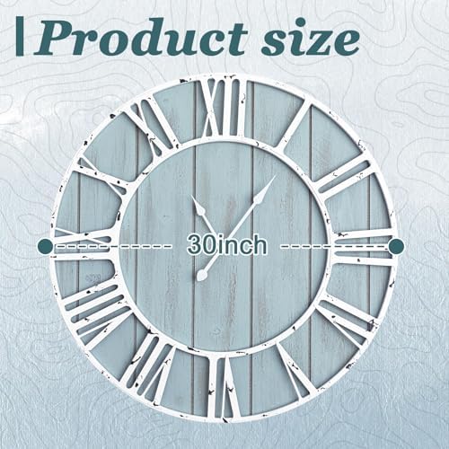 Quelay 30 Inch Large Coastal Wall Clock - Image 2