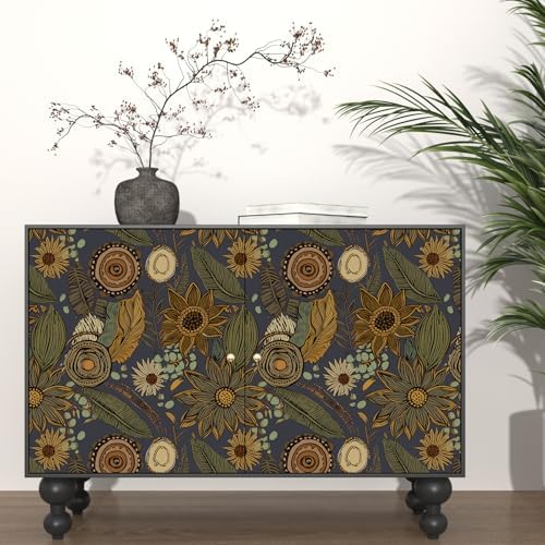 Laatse Boho Wallpaper Peel and Stick 17.5"x393", Haze Blue Contact Paper - Image 3