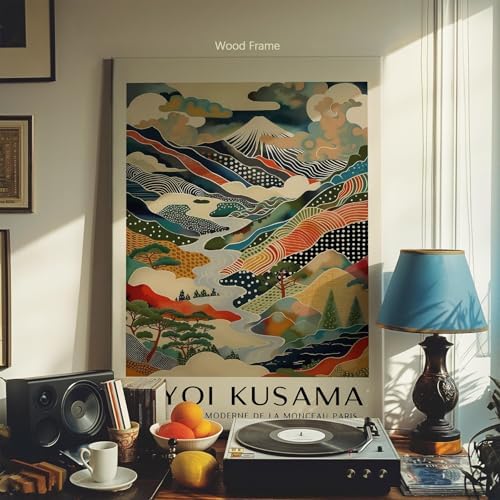 Framed Wall Art Yayoi. Kusama Posters Vintage Japanese Canvas Prints Mount Fuji - Image 3