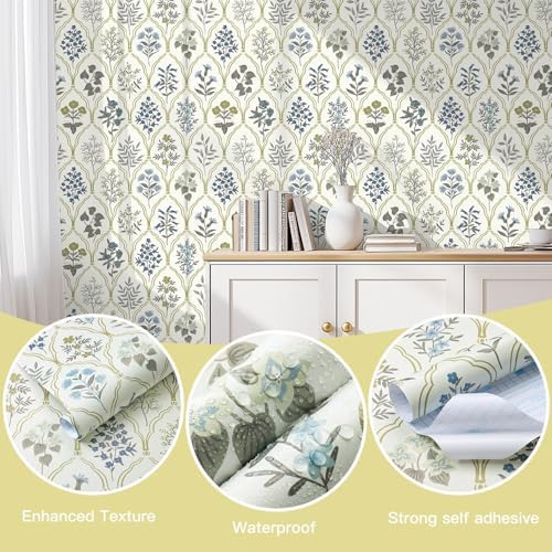 Dimoon 78.7"x17.3" Peel and Stick Wallpaper Contact Paper Floral Modern - Image 3