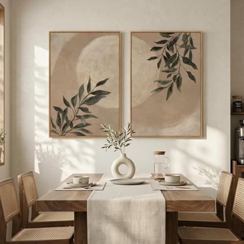 Large Framed Vintage Moon Botanical Wall Art - Image 3