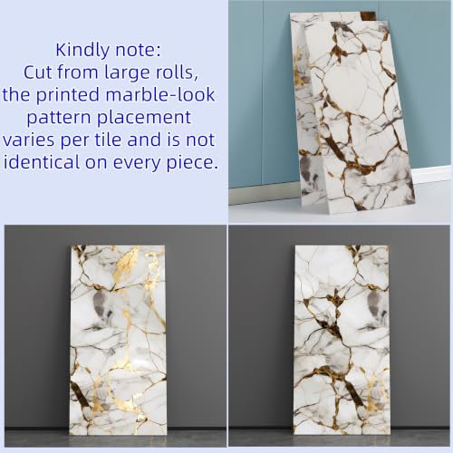 Haimin 3D Wall Panels Peel and Stick Marble Tile Look 10 Pack Waterproof - Image 3