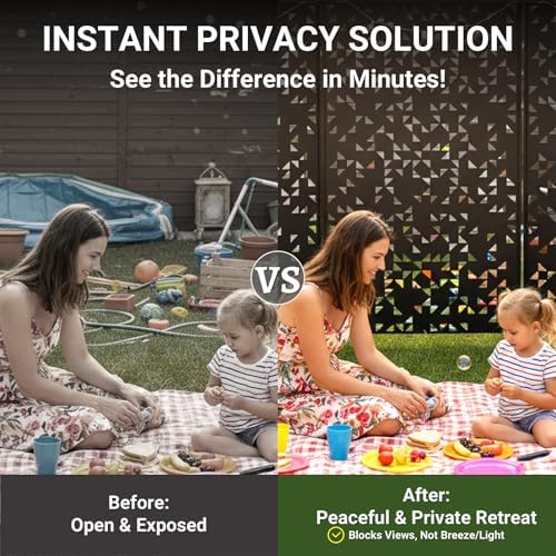 Metal Privacy Screen Outdoor 6FT – Laser-Cut Geometric Mosaic Decorative Steel - Image 4