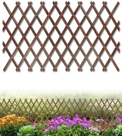 Expandable Wooden Latice Fence Panel, 1 Pack, 2.2 x 5.2 Ft Large Wood Garden by Avalution