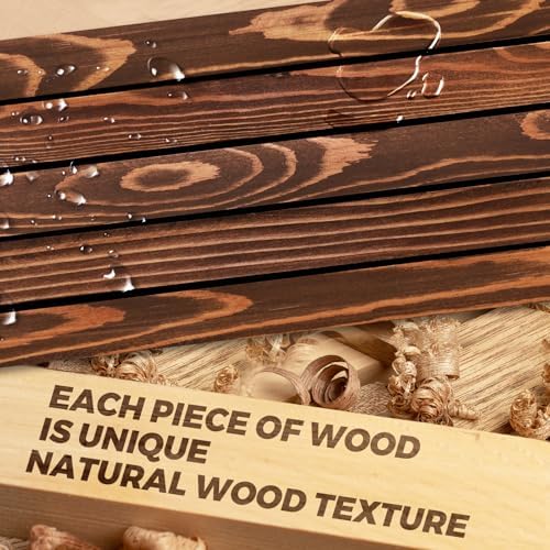 24x5.8x0.8in Floating Wall Shelves Rustic Solid Wood 2-Pack - Image 7