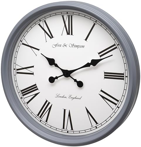 Extra Large 50cm Wall Clock in Gray by Fox+and+Simpson