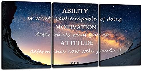 Motivational Quotes Canvas Wall Art Inspirational Ability Motivation Attitude by Yetaryy