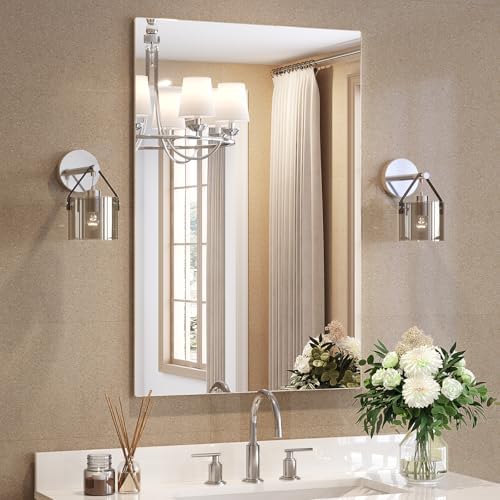 Brightify Frameless Mirror, 24x36 Inch Bathroom Mirrors by Brightify