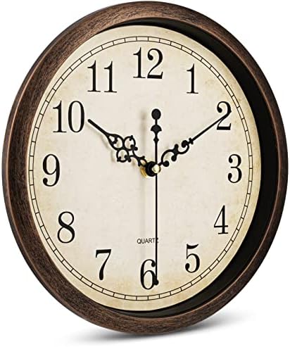 Bernhard Products Vintage Brown Wall Clock Silent Non Ticking 10 Inch Quality - Image 4