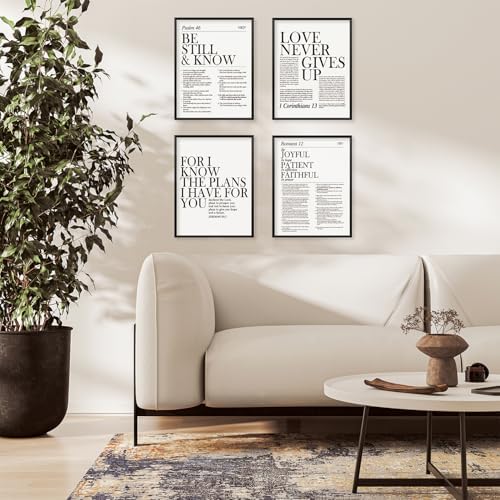 Locomiss Black and White Christian Wall Art Decor, Modern Bible Verse Prints - Image 3