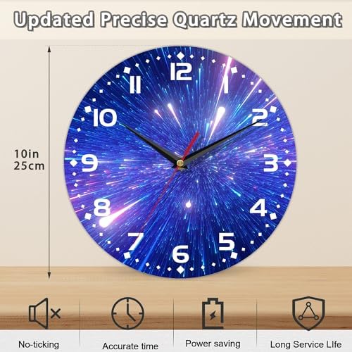 Galaxy Vintage Wooden Silent Non-Ticking Battery Operated Arabic Numerals Wall - Image 2