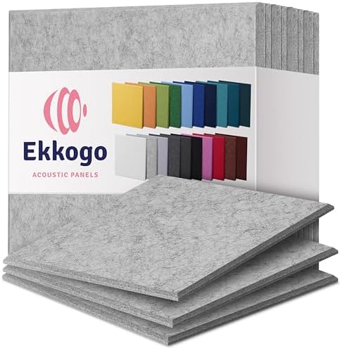 Acoustic Panels 12-Pack Soundproof Wall Panels 12"X12"X0.4" Sound Panels High by EkkogoAcousticPanels