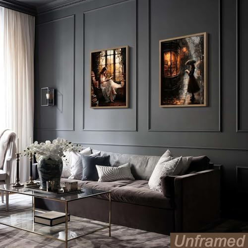 NCYEL Unframed 2Pcs Dark Academy Canvas Wall Art, 16x24 Inch - Image 3
