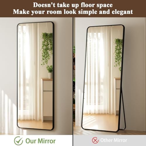 VooBang 14"x48" Full Length Over The Door Mirror, Full Body Wall Mirror - Image 5