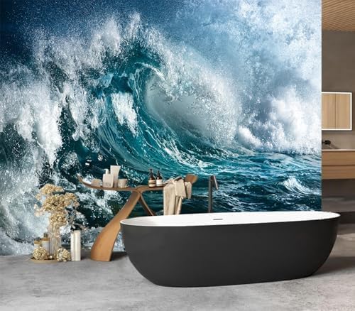 Majestic Crashing Blue Ocean Wave Wallpaper Peel Stick - Image 4