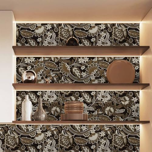 Abyssaly Boho Peel and Stick Wallpaper 17.3" x 118" Vintage Floral - Image 5