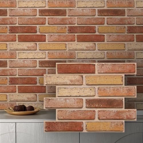 COMSTICKC 3D Faux Brick Wall Panels Peel and Stick Decorative Tiles by COMSTICKCDECOR