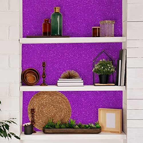 VEELIKE 15.7''x118'' Purple Glitter Wallpaper Stick and Peel - Image 3