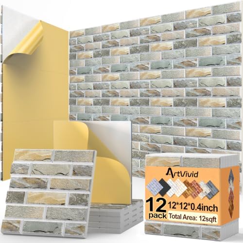 ArtVivid 12Pack Acoustic Panels, Brick Pattern Sound Proof Panels by ArtVivid