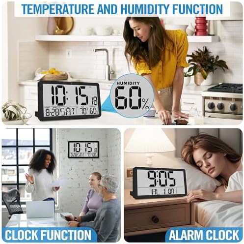 TXL Large Display Digital Wall Clock, Battery Operated - Image 4