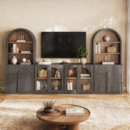 BELLEZE Bijou 126" Wall Unit 6-Piece Modular TV Stand by BELLEZE