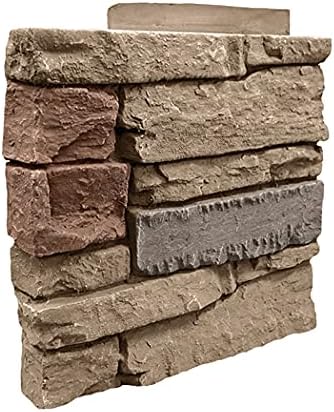 GenStone Faux Stacked Stone Left Corner Panel 12.5" x 11.25" in Desert Sunrise by GenStone
