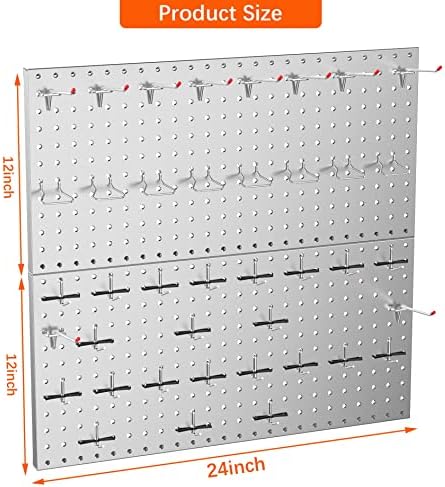 TORACK Metal Pegboard Wall Tool Organizer 24"x24" - Image 3