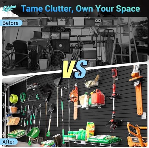 Ezlaino Slatwall 4 FT x 2 FT, PVC Slat Wall Paneling Garage Wall Organizer - Image 6
