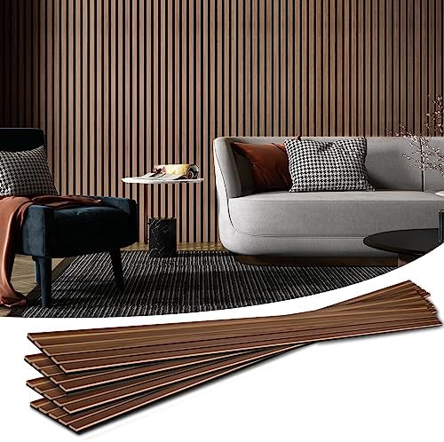 Art3d 4-Pack Soundproof Wood Slat Wall Panels, 94.5 x 7.9 Inch by Art3d