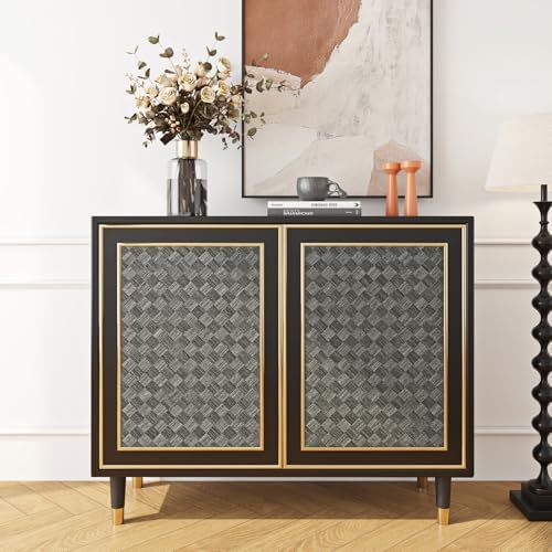 Livelynine 15.8x197 Peel and Stick Grasscloth Woven Wallpaper Black Squares - Image 4