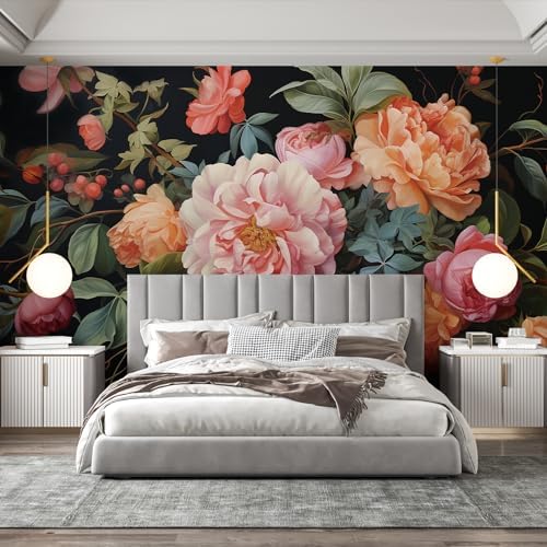 Zeeko Vintage Large Floral Peel and Stick Wall Murals 148" W x 98" H by Zeeko
