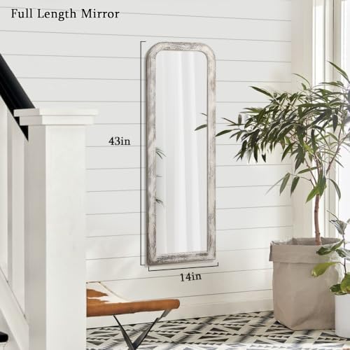AAZZKANG Mirror Full Length Rectangle Wood Framed Large Wall Mirrors White - Image 2