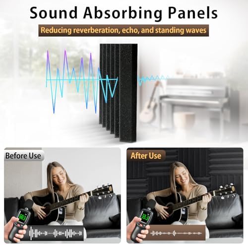 48 Pack Self-Adhesive Wedge Acoustic Foam Panels - Image 2