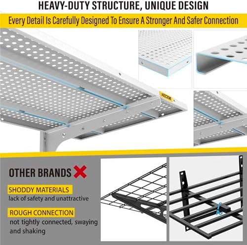 Aecxm 1pack×2 Tier 1.3x3ft Garage Shelving Wall Mounted, 250lbs Load Capacity - Image 5
