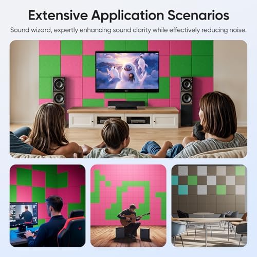 Square Acoustic Panels, 12 Pack Self-Adhesive Sound Panels - Image 6