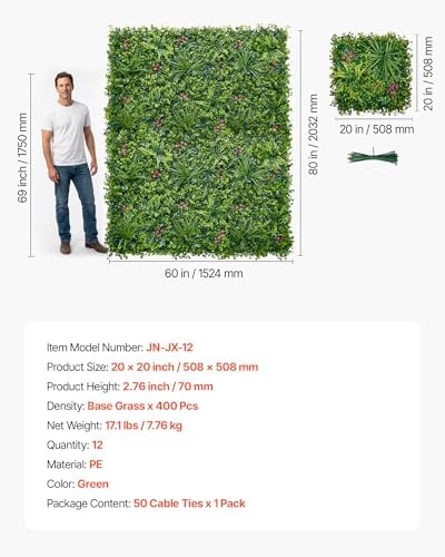 VEVOR Artificial Plant Wall, Fake Grass Wall Screen - Image 7