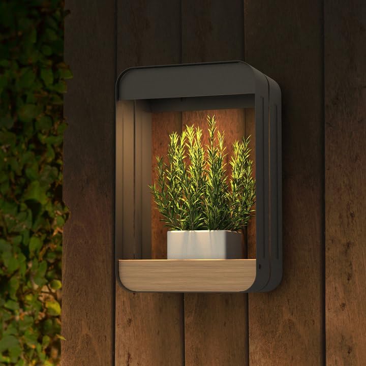 Grand patio Outdoor Solar Wall Sconce Shelf Planter, Decor LED Waterproof Wall by GrandPatio