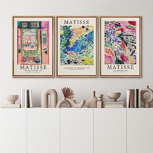 MUDECOR Framed Canvas Print Wall Art Set Henri Matisse Exhibition Posters Fine - Image 3
