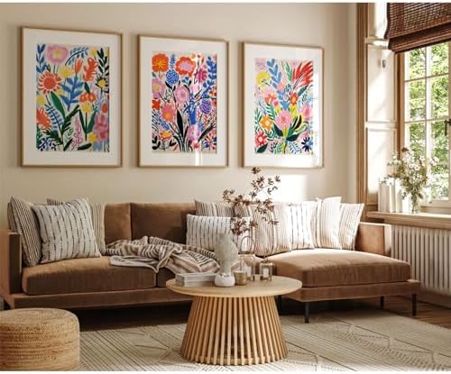 Flower Market Wall Art Set of 3 Floral Wall Decor Henri Matisse Canvas Wall Art - Image 5