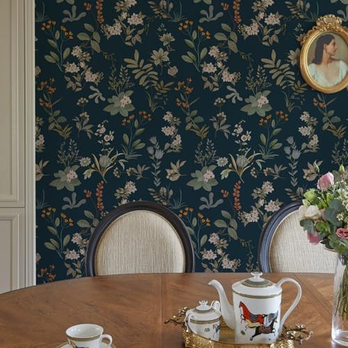 Wallpaper Peel and Stick Dark Floral Wallpaper Removable Wall Mural - Image 3