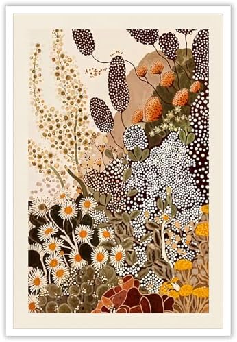 Vintage Japanese Wildflower Wall Art Abstract Botanical Floral Poster Nature by Unknown
