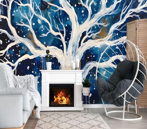 XMPMBM-Graffiti Art backsplash Large Decorative Wallpaper Watercolor Tree - Image 2