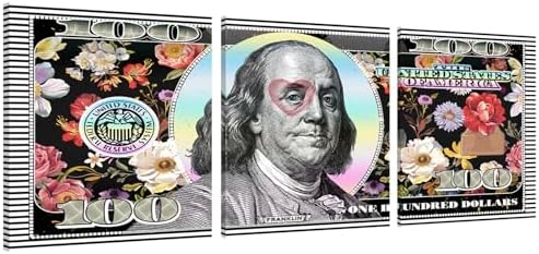 Money Pictures Wall Art 3 Panels Money Posters Prints Art Colorful one Hundred by YatsenBridge