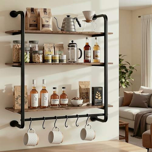 3 Tier Industrial Pipe Floating Shelf - Image 6