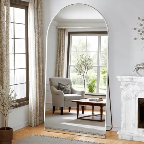 Arched Floor Mirror 78“x38 Silver Arch Full Length Mirror - Image 2
